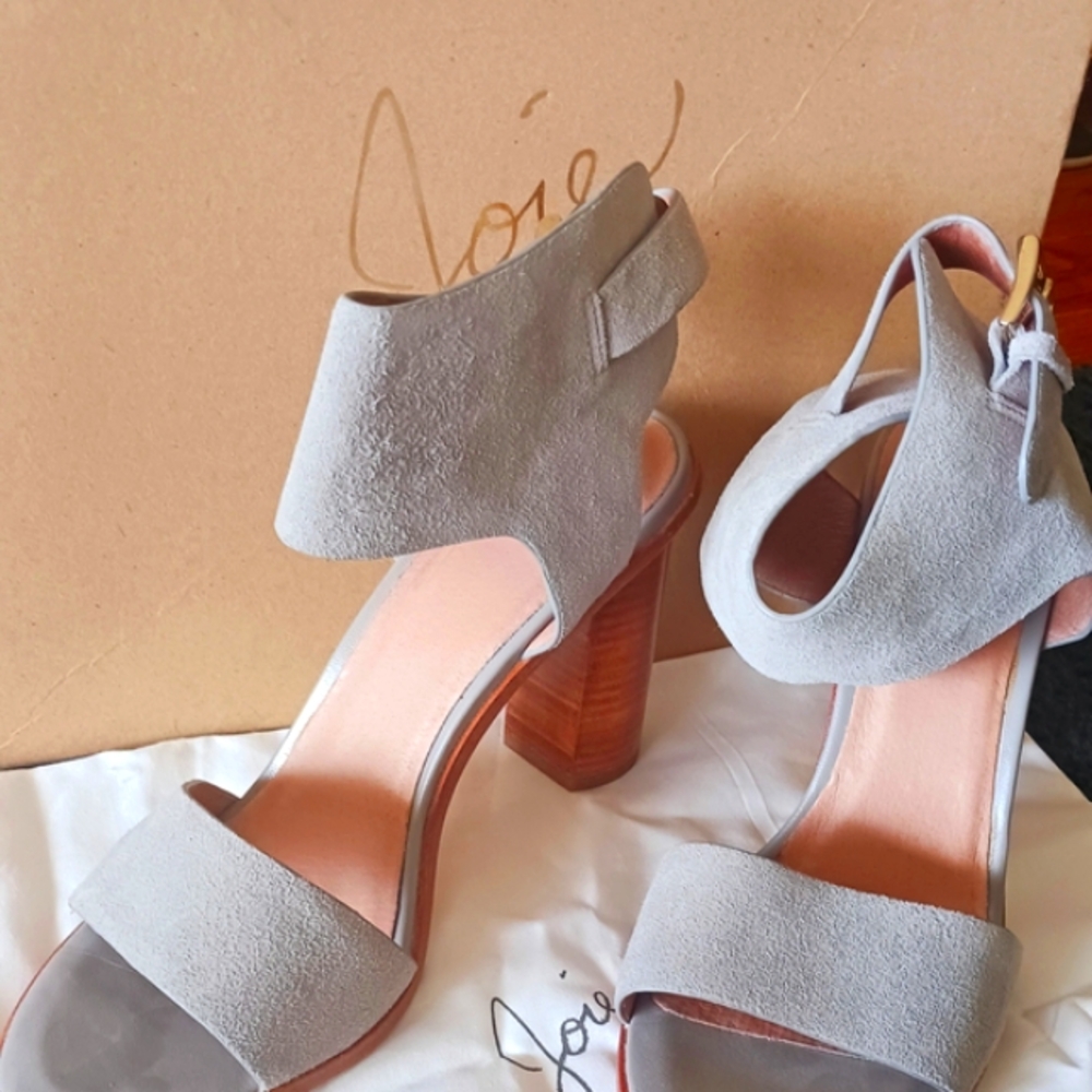 Joie Women's Gray Suede Heeled Sandals